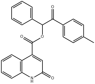 2-(4-methylphenyl)-2-oxo-1-phenylethyl 2-hydroxy-4-quinolinecarboxylate 结构式