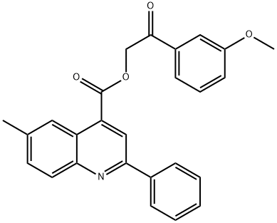 2-(3-methoxyphenyl)-2-oxoethyl 6-methyl-2-phenyl-4-quinolinecarboxylate 结构式