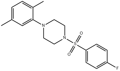 1-(2,5-dimethylphenyl)-4-[(4-fluorophenyl)sulfonyl]piperazine 结构式