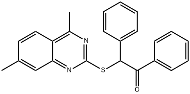 2-[(4,7-dimethyl-2-quinazolinyl)sulfanyl]-1,2-diphenylethanone 结构式
