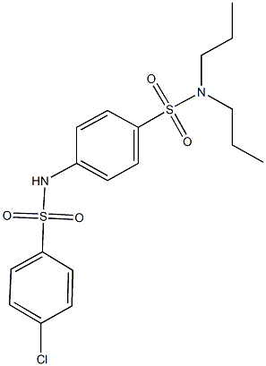 4-{[(4-chlorophenyl)sulfonyl]amino}-N,N-dipropylbenzenesulfonamide 结构式