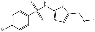 4-bromo-N-[5-(methoxymethyl)-1,3,4-thiadiazol-2-yl]benzenesulfonamide 结构式