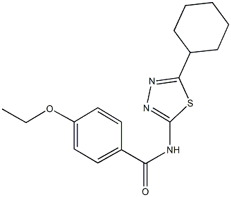 N-(5-cyclohexyl-1,3,4-thiadiazol-2-yl)-4-ethoxybenzamide 结构式