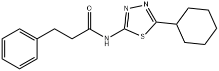 N-(5-cyclohexyl-1,3,4-thiadiazol-2-yl)-3-phenylpropanamide 结构式