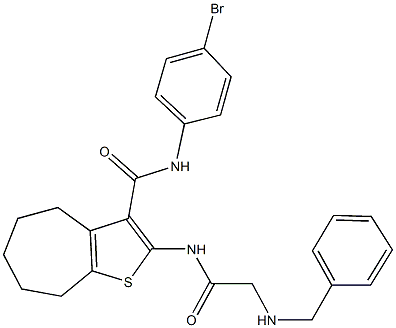 2-{[(benzylamino)acetyl]amino}-N-(4-bromophenyl)-5,6,7,8-tetrahydro-4H-cyclohepta[b]thiophene-3-carboxamide 结构式