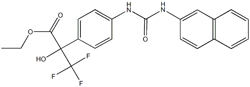 ethyl 3,3,3-trifluoro-2-hydroxy-2-(4-{[(2-naphthylamino)carbonyl]amino}phenyl)propanoate 结构式