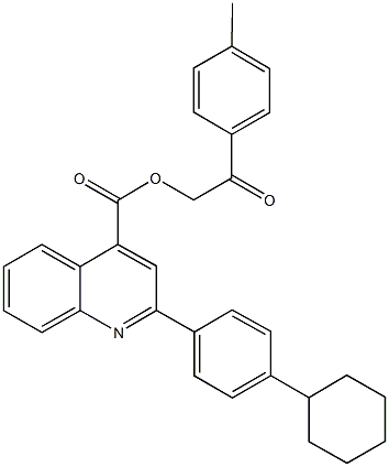 2-(4-methylphenyl)-2-oxoethyl 2-(4-cyclohexylphenyl)-4-quinolinecarboxylate 结构式