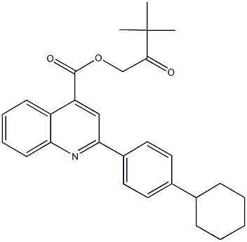 3,3-dimethyl-2-oxobutyl 2-(4-cyclohexylphenyl)-4-quinolinecarboxylate 结构式