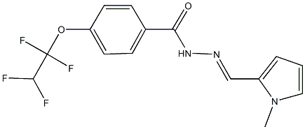 N'-[(1-methyl-1H-pyrrol-2-yl)methylene]-4-(1,1,2,2-tetrafluoroethoxy)benzohydrazide 结构式