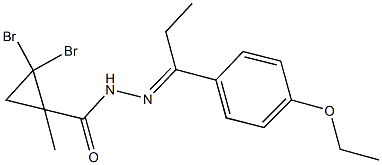 2,2-dibromo-N'-[1-(4-ethoxyphenyl)propylidene]-1-methylcyclopropanecarbohydrazide 结构式