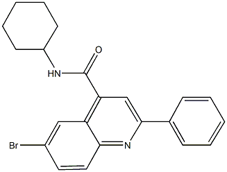 6-bromo-N-cyclohexyl-2-phenyl-4-quinolinecarboxamide 结构式