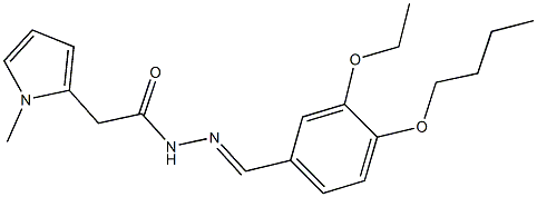 N'-(4-butoxy-3-ethoxybenzylidene)-2-(1-methyl-1H-pyrrol-2-yl)acetohydrazide 结构式