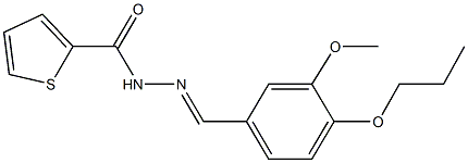 N'-(3-methoxy-4-propoxybenzylidene)-2-thiophenecarbohydrazide 结构式
