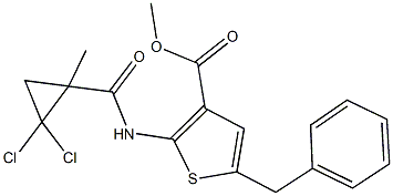 methyl 5-benzyl-2-{[(2,2-dichloro-1-methylcyclopropyl)carbonyl]amino}-3-thiophenecarboxylate 结构式