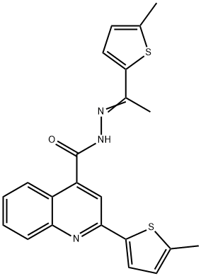 2-(5-methyl-2-thienyl)-N'-[1-(5-methyl-2-thienyl)ethylidene]-4-quinolinecarbohydrazide 结构式