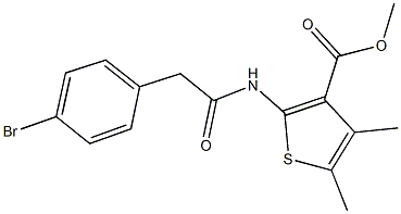 methyl 2-{[(4-bromophenyl)acetyl]amino}-4,5-dimethyl-3-thiophenecarboxylate 结构式
