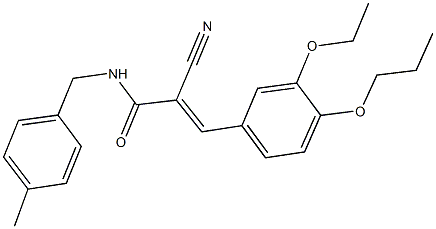 2-cyano-3-(3-ethoxy-4-propoxyphenyl)-N-(4-methylbenzyl)acrylamide 结构式