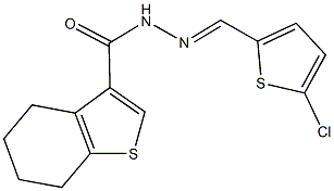 N'-[(5-chloro-2-thienyl)methylene]-4,5,6,7-tetrahydro-1-benzothiophene-3-carbohydrazide 结构式