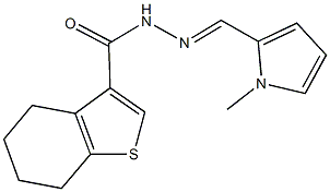 N'-[(1-methyl-1H-pyrrol-2-yl)methylene]-4,5,6,7-tetrahydro-1-benzothiophene-3-carbohydrazide 结构式