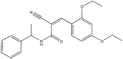 2-cyano-3-(2,4-diethoxyphenyl)-N-(1-phenylethyl)acrylamide 结构式