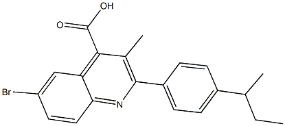 6-bromo-2-(4-sec-butylphenyl)-3-methyl-4-quinolinecarboxylic acid 结构式