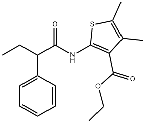 ethyl 4,5-dimethyl-2-[(2-phenylbutanoyl)amino]-3-thiophenecarboxylate 结构式
