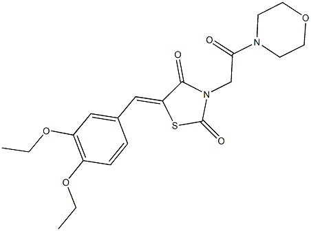 5-(3,4-diethoxybenzylidene)-3-[2-(4-morpholinyl)-2-oxoethyl]-1,3-thiazolidine-2,4-dione 结构式