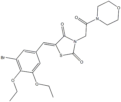 5-(3-bromo-4,5-diethoxybenzylidene)-3-[2-(4-morpholinyl)-2-oxoethyl]-1,3-thiazolidine-2,4-dione 结构式