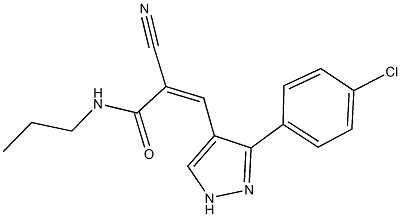 3-[3-(4-chlorophenyl)-1H-pyrazol-4-yl]-2-cyano-N-propylacrylamide 结构式