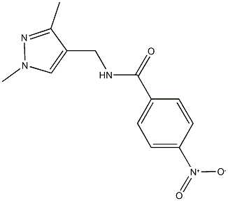 N-[(1,3-dimethyl-1H-pyrazol-4-yl)methyl]-4-nitrobenzamide 结构式