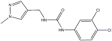 N-(3,4-dichlorophenyl)-N'-[(1-methyl-1H-pyrazol-4-yl)methyl]urea 结构式