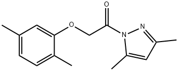 1-[(2,5-dimethylphenoxy)acetyl]-3,5-dimethyl-1H-pyrazole 结构式