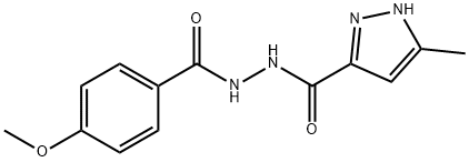 N'-(4-methoxybenzoyl)-3-methyl-1H-pyrazole-5-carbohydrazide 结构式