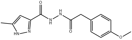 N'-[(4-methoxyphenyl)acetyl]-3-methyl-1H-pyrazole-5-carbohydrazide 结构式