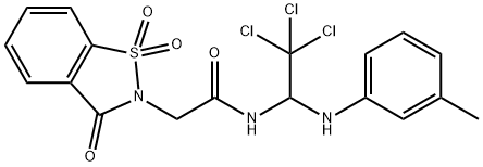 2-(1,1-dioxido-3-oxo-1,2-benzisothiazol-2(3H)-yl)-N-[2,2,2-trichloro-1-(3-toluidino)ethyl]acetamide 结构式