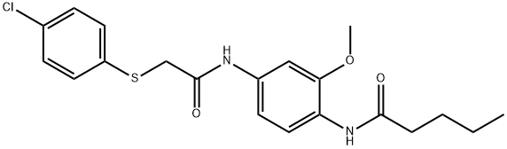 N-[4-({[(4-chlorophenyl)sulfanyl]acetyl}amino)-2-methoxyphenyl]pentanamide 结构式