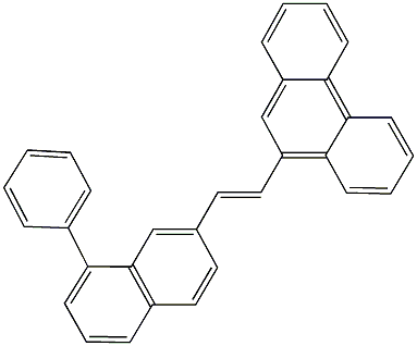 9-[2-(8-phenyl-2-naphthyl)vinyl]phenanthrene 结构式