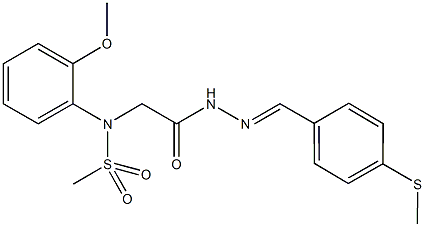 N-(2-methoxyphenyl)-N-(2-{2-[4-(methylsulfanyl)benzylidene]hydrazino}-2-oxoethyl)methanesulfonamide 结构式