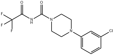 4-(3-chlorophenyl)-N-(trifluoroacetyl)-1-piperazinecarboxamide 结构式