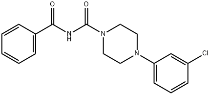 N-benzoyl-4-(3-chlorophenyl)-1-piperazinecarboxamide 结构式