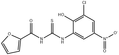 N-{3-chloro-2-hydroxy-5-nitrophenyl}-N'-(furan-2-ylcarbonyl)thiourea 结构式