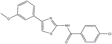 4-chloro-N-[4-(3-methoxyphenyl)-1,3-thiazol-2-yl]benzamide 结构式