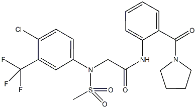 2-[4-chloro(methylsulfonyl)-3-(trifluoromethyl)anilino]-N-[2-(pyrrolidin-1-ylcarbonyl)phenyl]acetamide 结构式