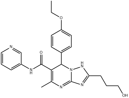 7-(4-ethoxyphenyl)-2-(3-hydroxypropyl)-5-methyl-N-(3-pyridinyl)-4,7-dihydro[1,2,4]triazolo[1,5-a]pyrimidine-6-carboxamide 结构式