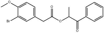 1-methyl-2-oxo-2-phenylethyl (3-bromo-4-methoxyphenyl)acetate 结构式