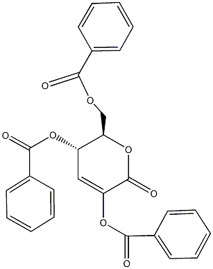5-(benzoyloxy)-6-[(benzoyloxy)methyl]-2-oxo-5,6-dihydro-2H-pyran-3-yl benzoate 结构式