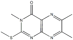 3,6,7-trimethyl-2-(methylsulfanyl)-4(3H)-pteridinone 结构式