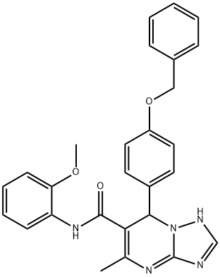 7-[4-(benzyloxy)phenyl]-N-(2-methoxyphenyl)-5-methyl-4,7-dihydro[1,2,4]triazolo[1,5-a]pyrimidine-6-carboxamide 结构式