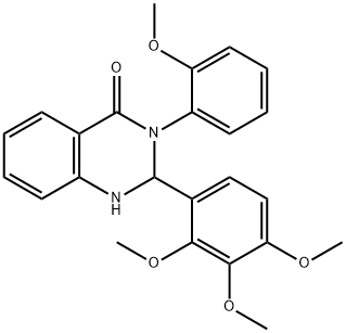 3-(2-methoxyphenyl)-2-(2,3,4-trimethoxyphenyl)-2,3-dihydro-4(1H)-quinazolinone 结构式