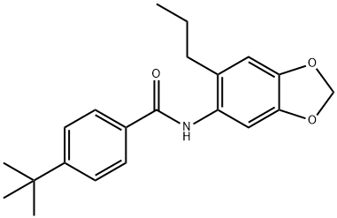 4-tert-butyl-N-(6-propyl-1,3-benzodioxol-5-yl)benzamide 结构式